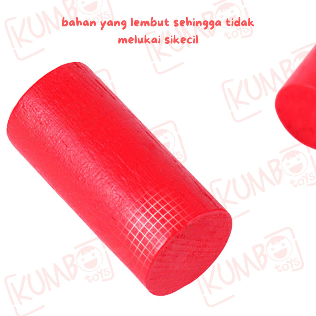 Mainan Edukasi Anak Mini Castle Block Bangunan Kayu Geometri Puzzle Kastil Warna