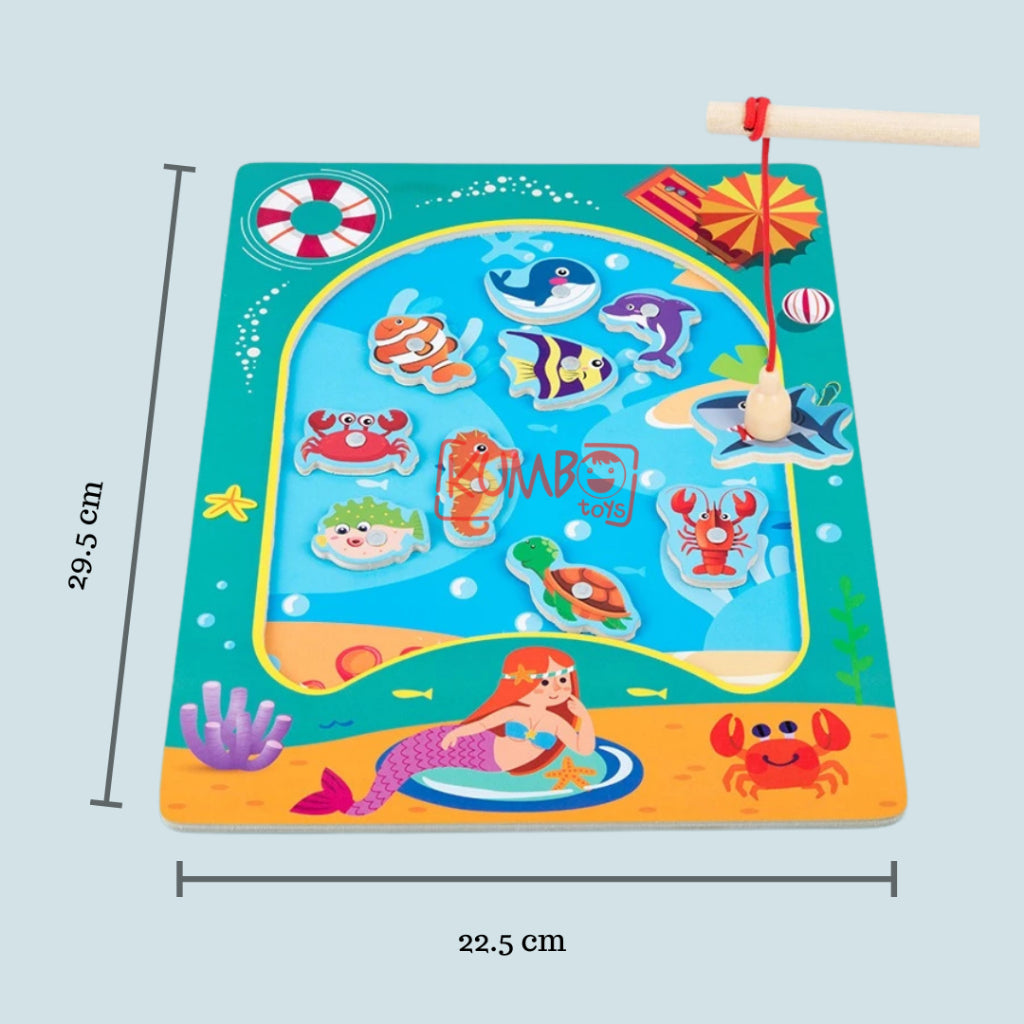 Mainan Edukasi Anak Pancing Ikan Papan Karakter