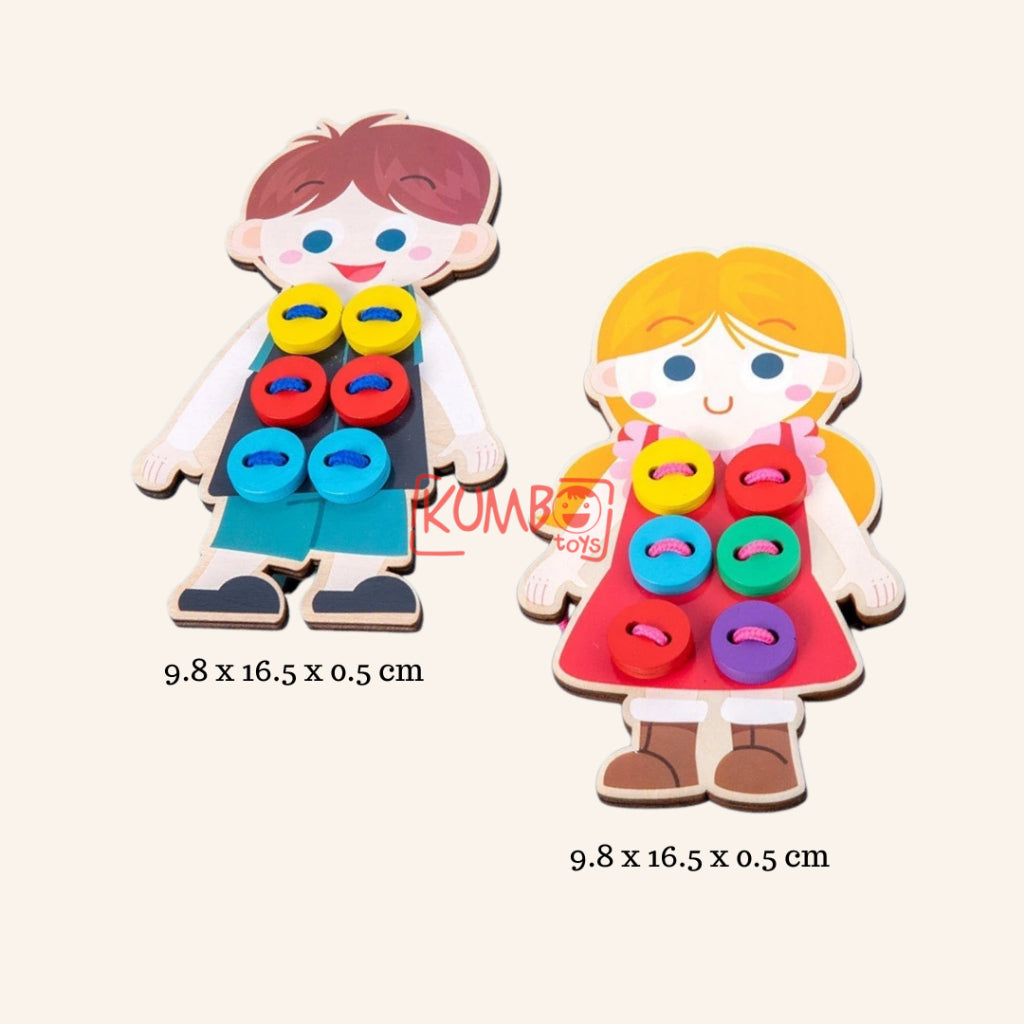 Mainan Edukasi Anak Memasang Kancing Baju Montessori Early Education Wear Buttons
