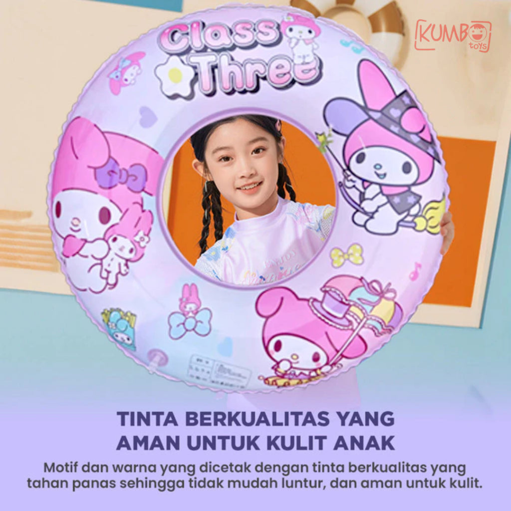 Ban Renang Anak Karakter Lucu 60 & 70 CM Swim Ring PVC Sanrio Stitch