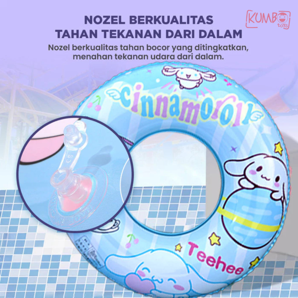 Ban Renang Anak Karakter Lucu 60 & 70 CM Swim Ring PVC Sanrio Stitch