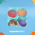 Mainan Edukasi Anak Puzzle Kayu 3D Shape Mix Matching 4 In 1 Puzzle Kayu Anak
