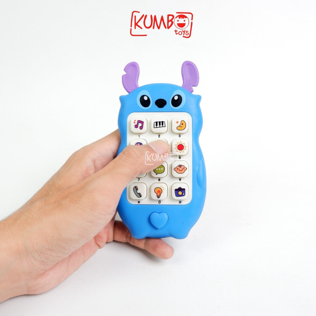 Mainan Anak Bayi Mobile Phone Puzzle Baby Music Handphone Karakter Stitch Kuromi HP Musik