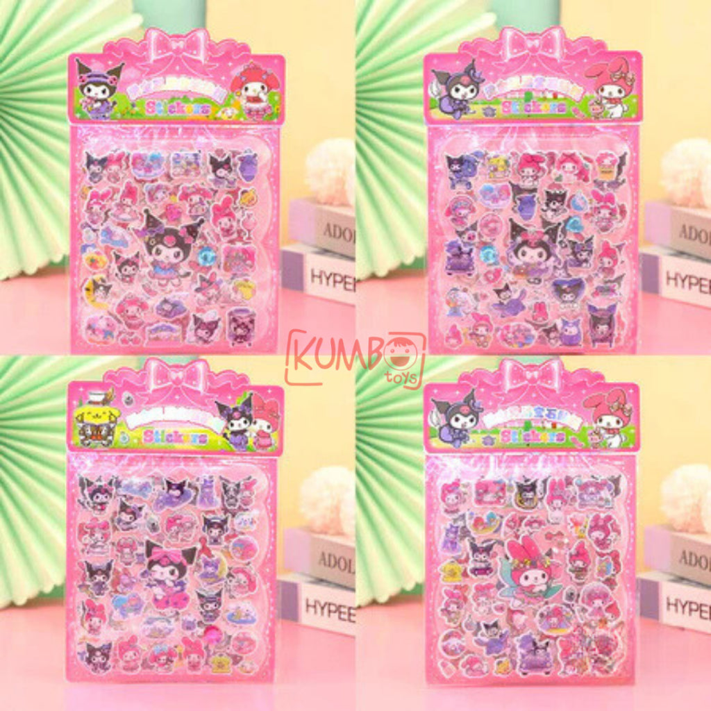 Mainan Edukasi Anak Sticker 3d Timbul Sanrio Mix Besar Kuromi Melody
