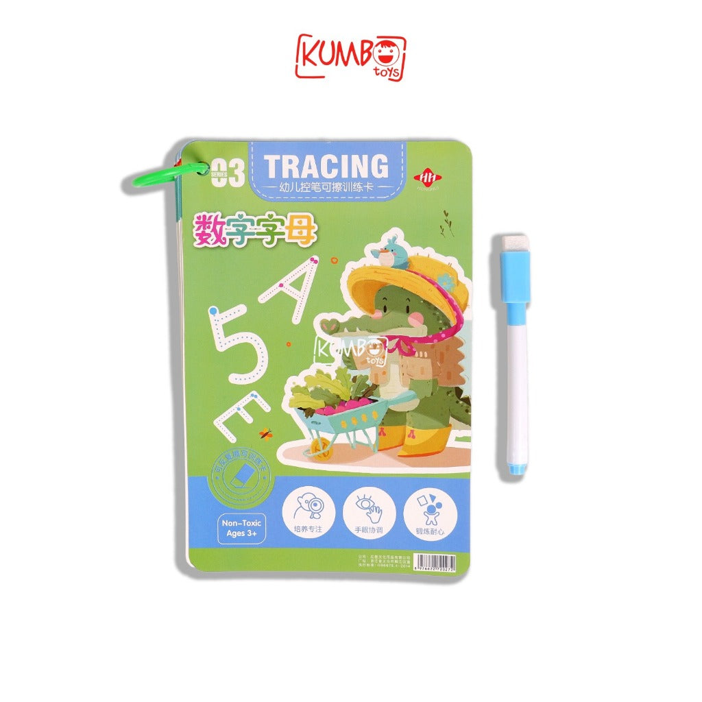 Buku Edukasi Anak Tracing Book Wipe And Clean Reuseable Worksheet