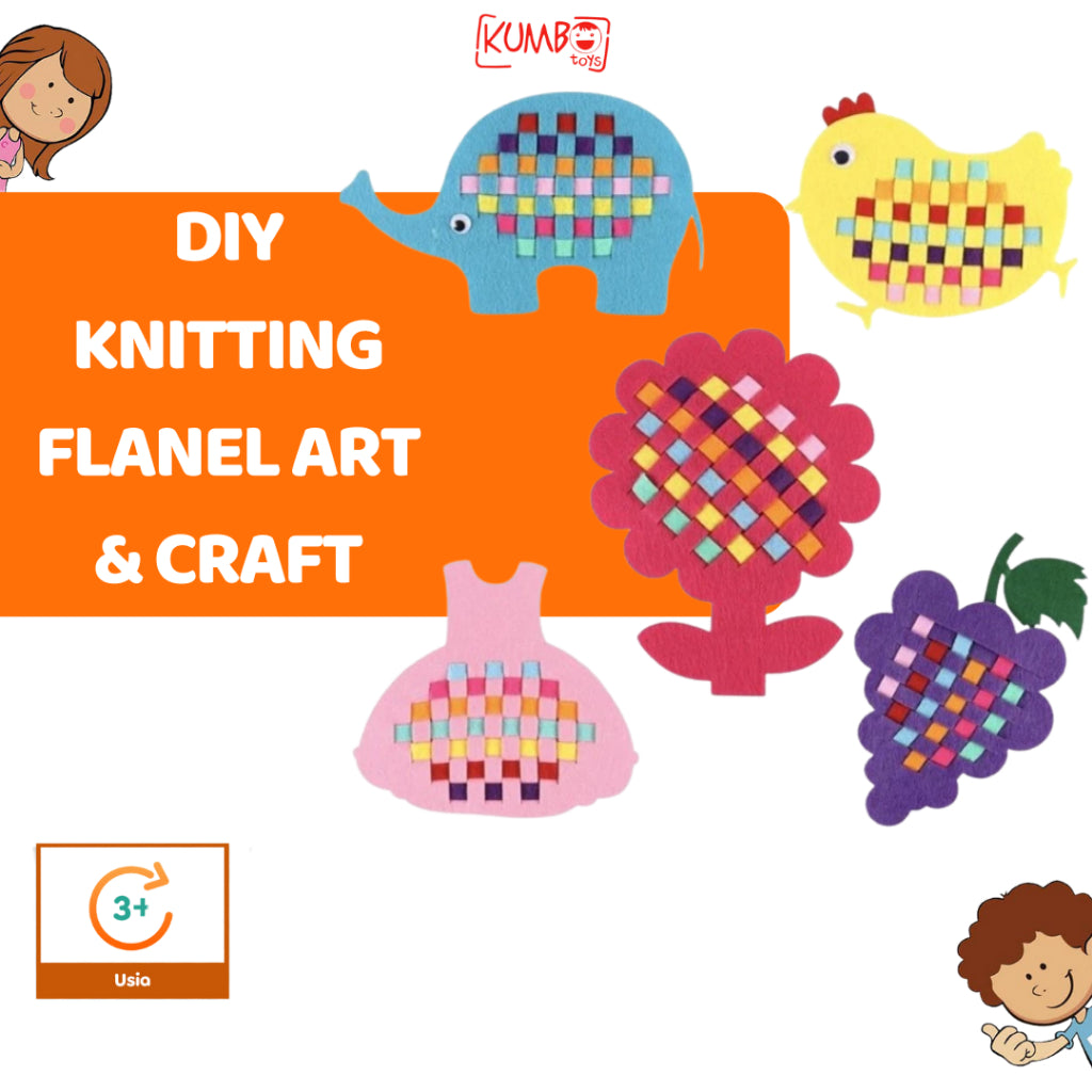 Mainan Edukasi Anak DIY Knitting Flanel Art And Craft Belajar Menganyam EVA Flanel