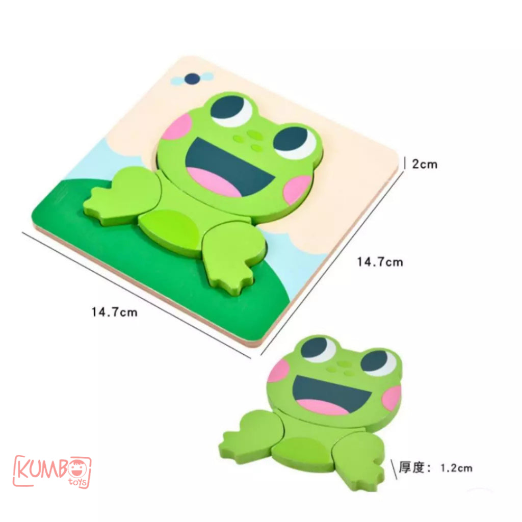 Mainan Edukasi Anak Puzzle Kayu 3D Shape Animal Aneka Bentuk Warna