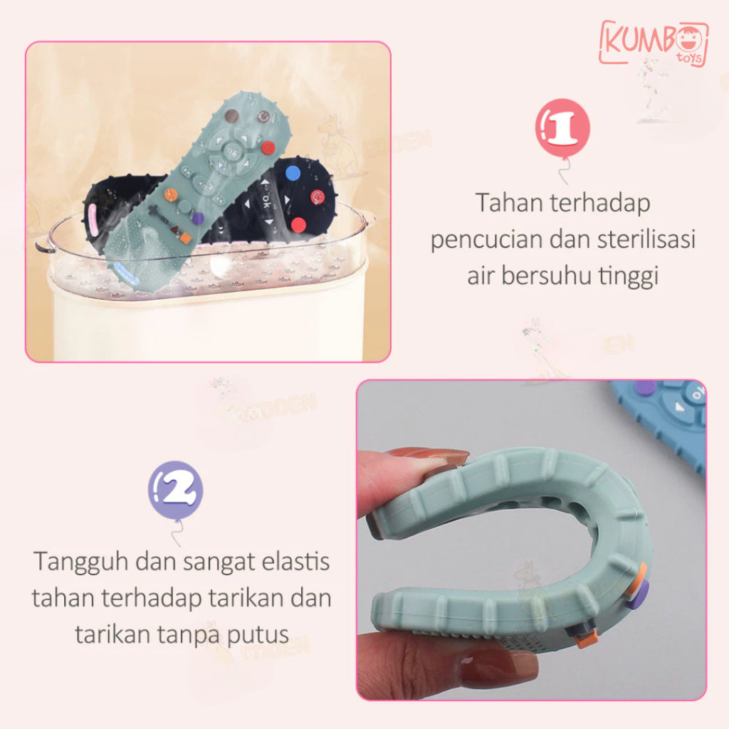 Mainan Gigitan Teether Bayi Silicone Bentuk Remote Bear Polos Teether