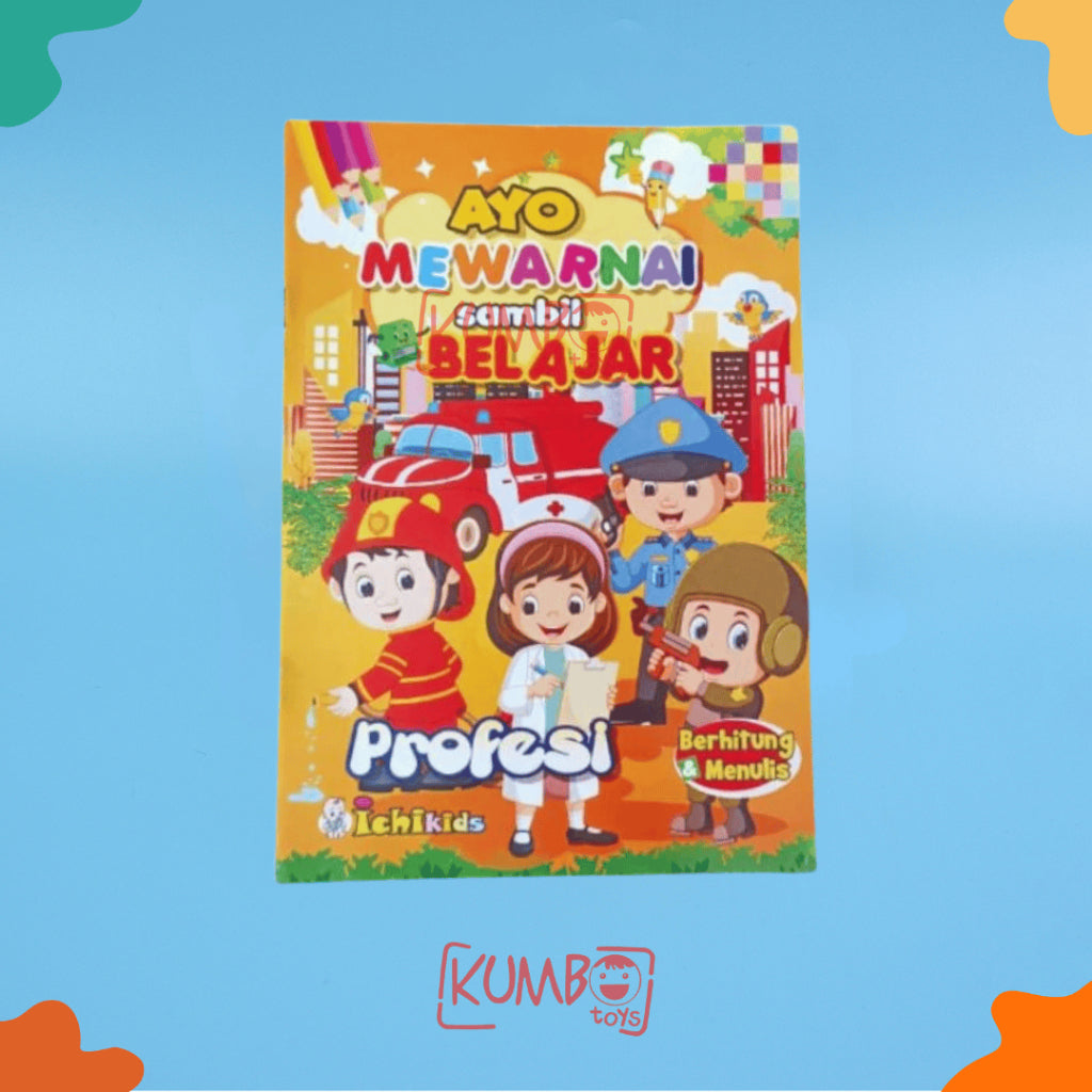 Buku Edukasi Mewarnai Berhitung dan Menulis Anak TK / Paud Karakter A5