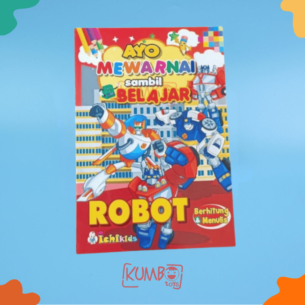 Buku Edukasi Mewarnai Berhitung dan Menulis Anak TK / Paud Karakter A5
