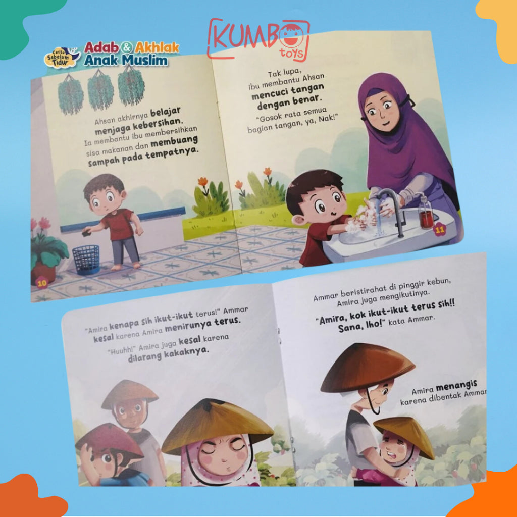 Buku Cerita Adab dan Akhlak Anak Muslim Disertai Read Aloud Story Book Islami Bergambar Serial Cerita Sebelum Tidur Dengan Ayat dan Hadist Pilihan