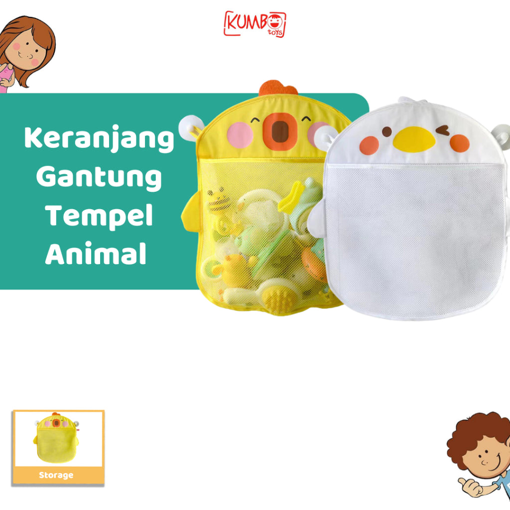 Keranjang Gantung Tempel Animal Organizer Jaring Tas Mainan Serbaguna