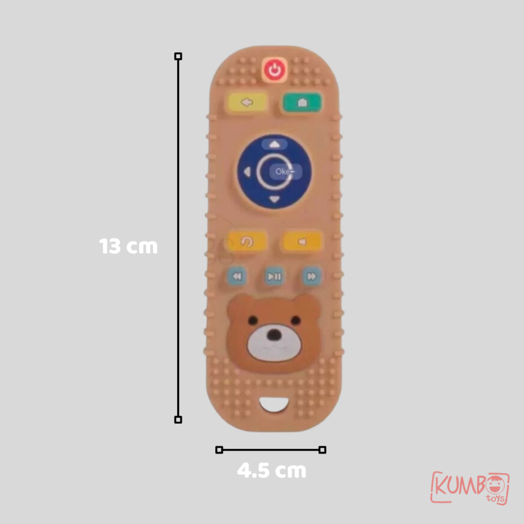 Mainan Gigitan Teether Bayi Silicone Bentuk Remote Bear Polos Teether
