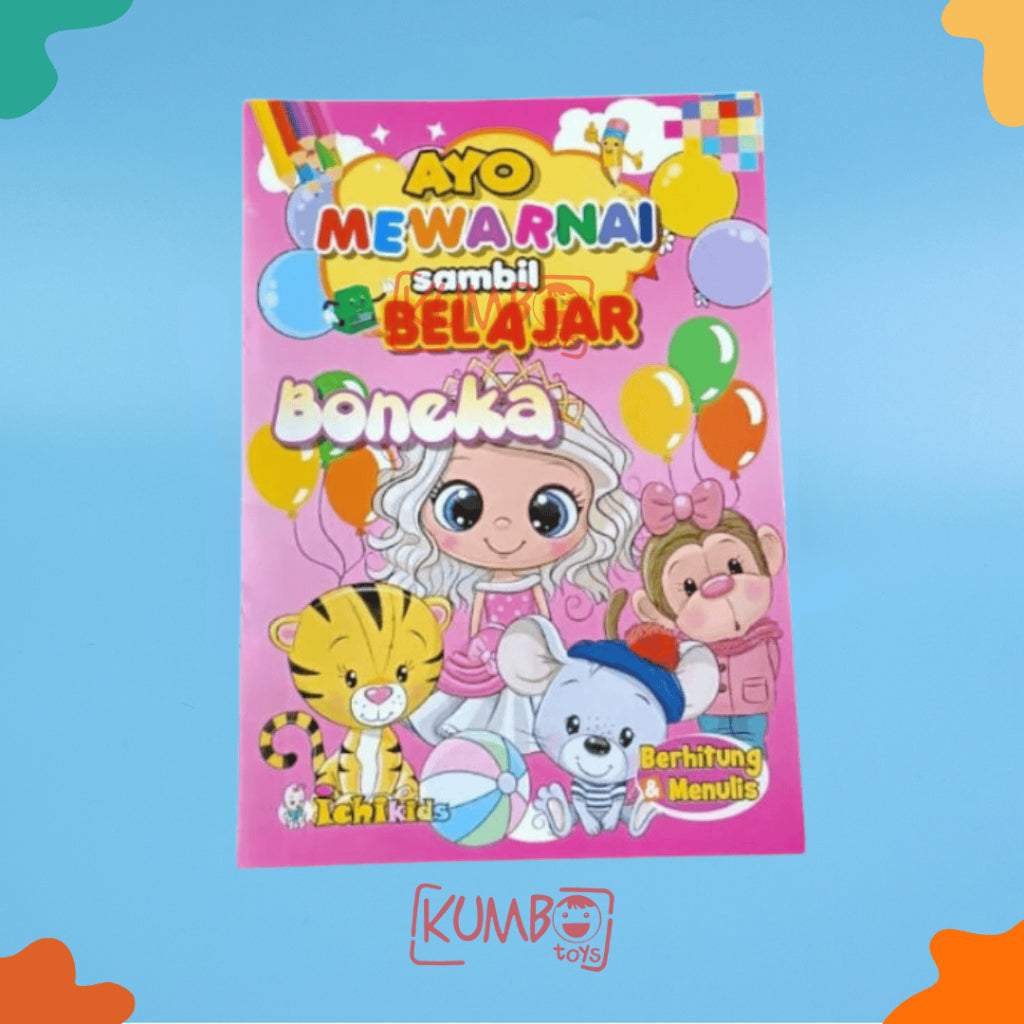 Buku Edukasi Mewarnai Berhitung dan Menulis Anak TK / Paud Karakter A5