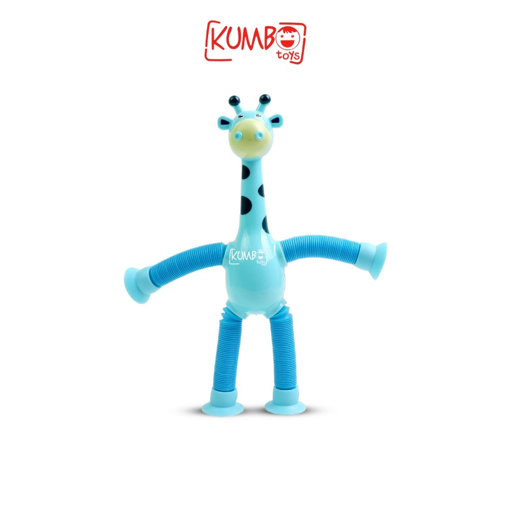 Mainan Anak Tempel Jerapah Lampu Nyala Tarik Tabung Teleskopik Fidget Toys