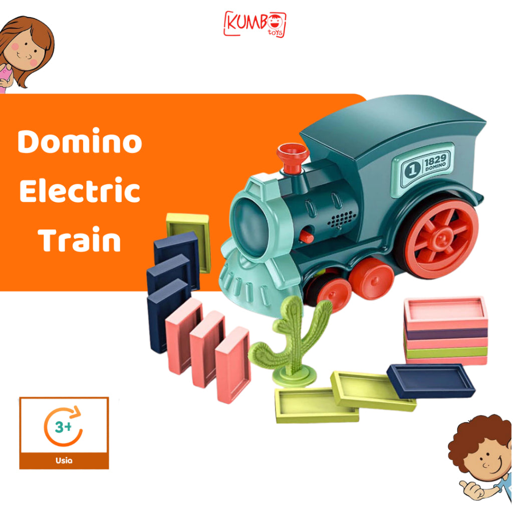 Mainan Edukasi Anak Domino Electric Train Susun Domino Kereta Otomatis