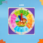 Mainan Edukasi Anak Jam Motif Hewan Wooden Clock Animal