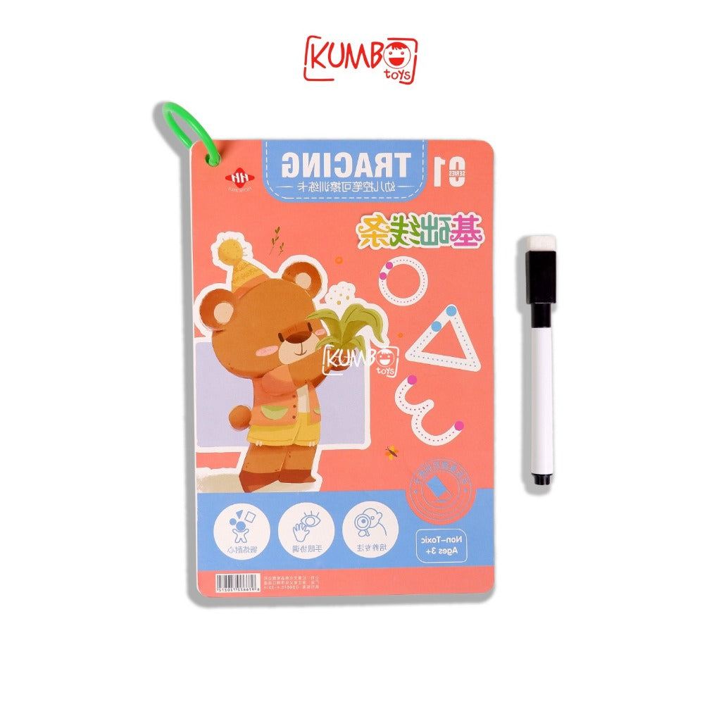 Buku Edukasi Anak Tracing Book Wipe And Clean Reuseable Worksheet