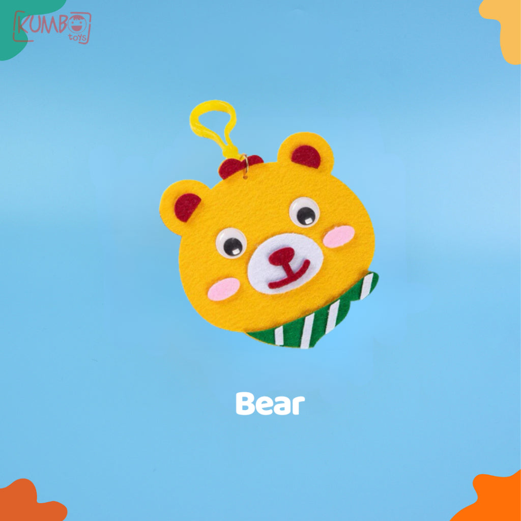 Mainan Edukasi Anak Gantungan Flanel 2D Karakter Hewan Lucu Craft Prakarya Kerajinan Tangan