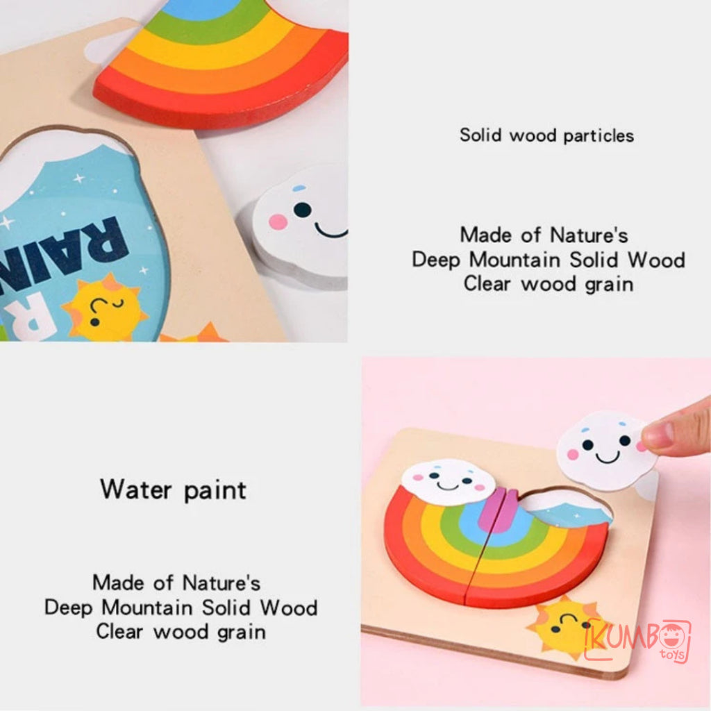 Mainan Edukasi Anak Puzzle Kayu 3D Shape Animal Aneka Bentuk Warna