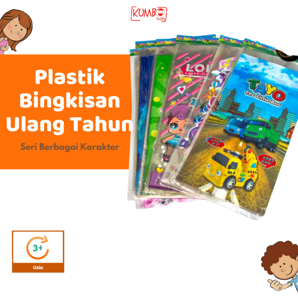 Plastik Bingkisan Snack Ulang Tahun Goodie Bag kantong Souvenir Ultah Karakter