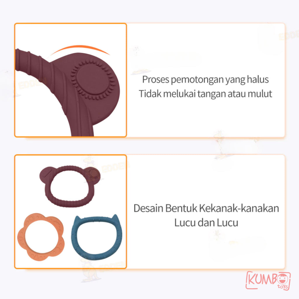 Mainan Gigitan Bayi Teether Bentuk Gelang Teether Silikon