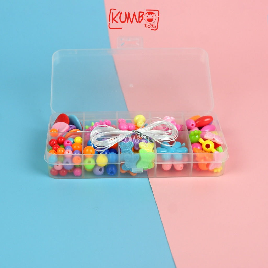 Mainan Edukasi Sensory Play Anak DIY Beads Box Set Kotak Manik Aksesoris Gelang Kalung