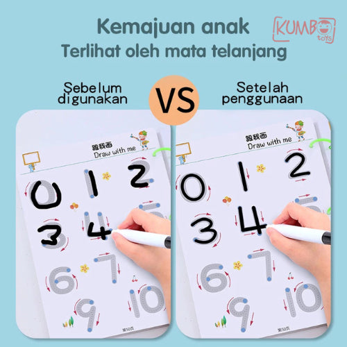 Mainan Edukasi Anak Book Stroke Line Dot To Dot Buku Belajar Menulis Reuseable Magic Workbook Activity