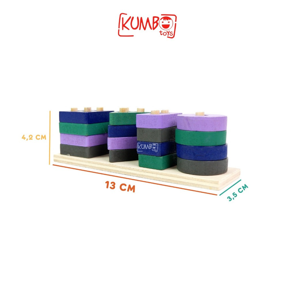 Mainan Edukasi Anak Puzzle Geometri Panjang