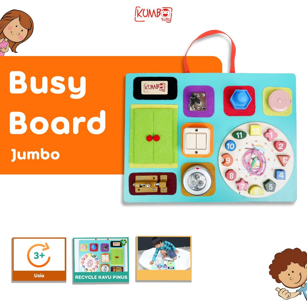 Mainan Edukasi Busy Board Mainan Montessori Papan Main Ukuran Jumbo