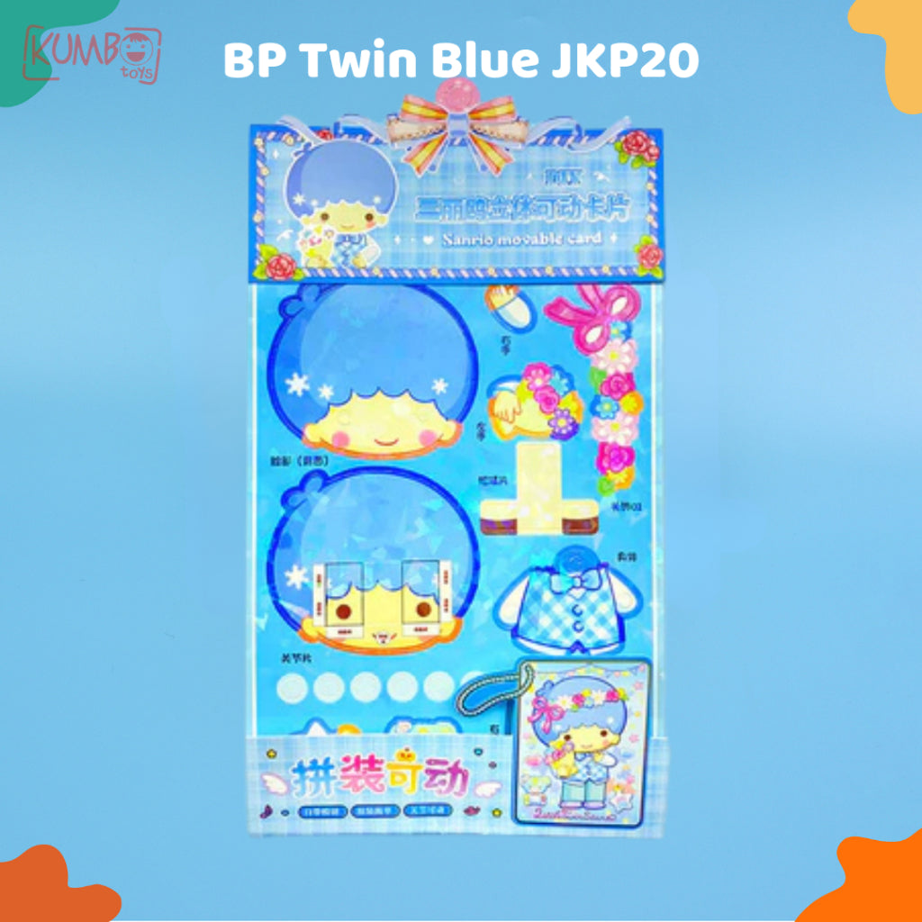 Mainan Edukasi Anak DIY BP 3D Karakter Sanrio Hologram Movable Card