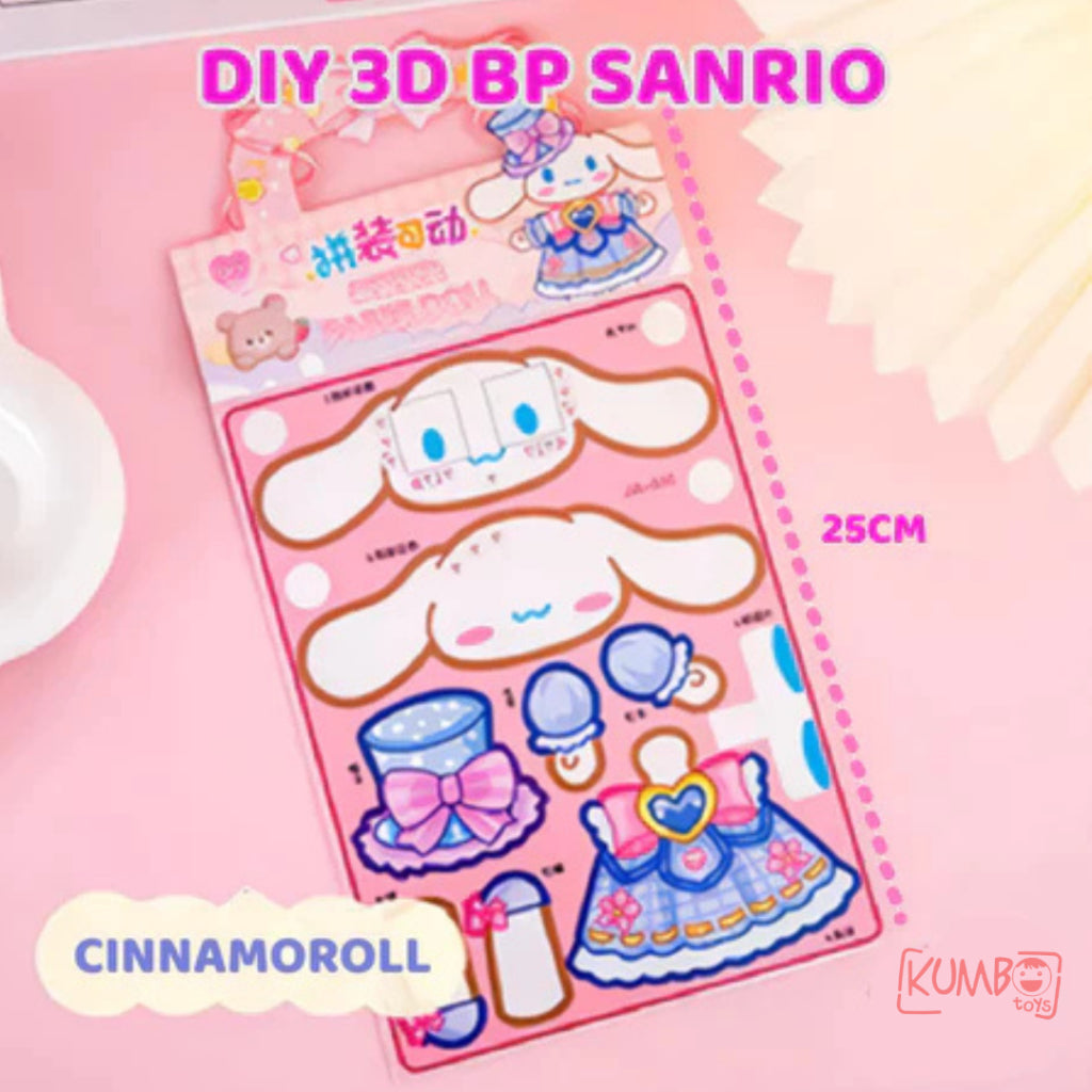 Mainan Edukasi Anak DIY BP Paper Doll Karakter Sanrio Cinnamarol Kuromi BP 3D