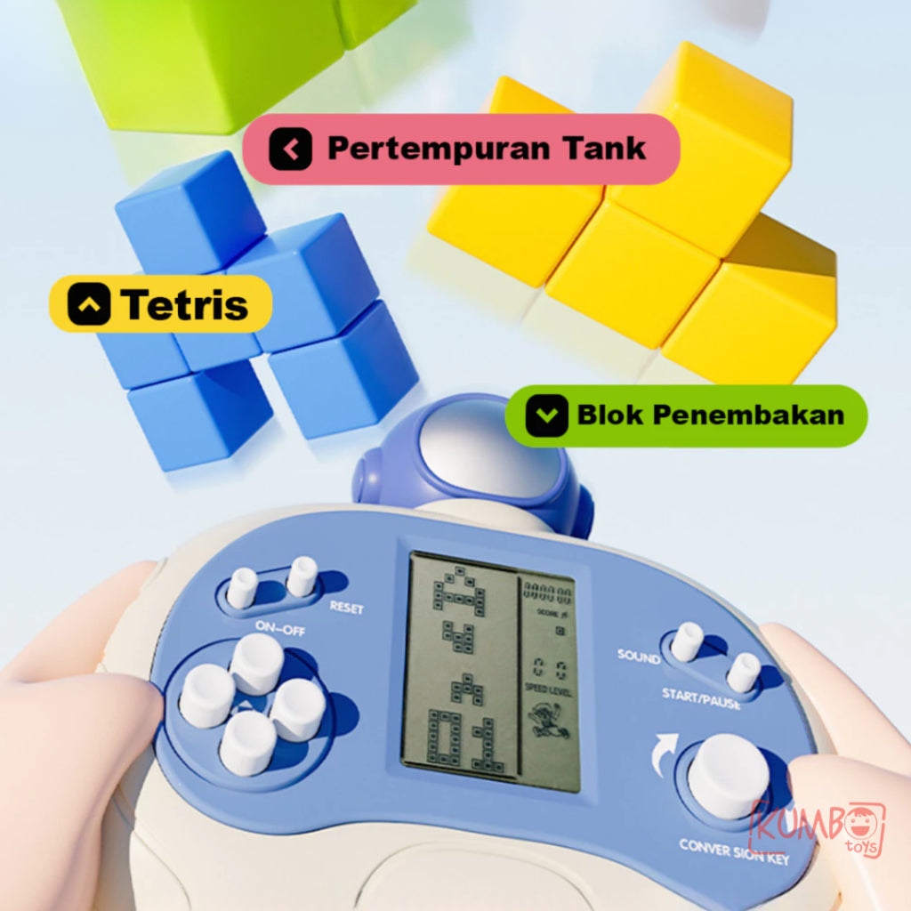 Mainan Edukasi Anak Tetris Elektronik Quick Plush Console Game Character Konsol Klasik Brick Elektrik