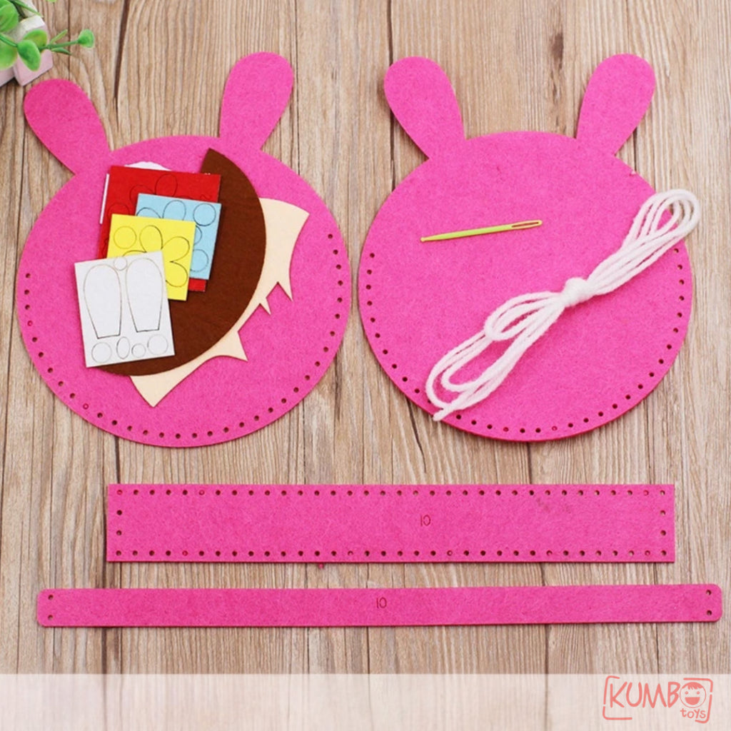 Mainan Edukasi Anak Tas Flanel Anak Montessori DIY Flanel HandBag Menjahit Handcraft Craft karakter