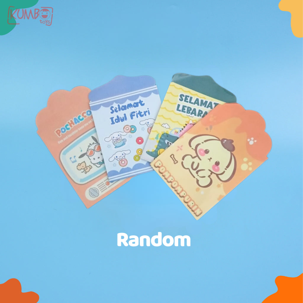 Amplop Lebaran Idul Fitri  Kecil Mini Karakter Lucu Sanrio Dino Isi 5