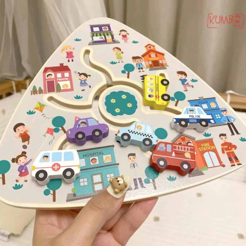 Mainan Edukasi Anak Wooden Labirin Triangle Kayu Segitiga Anak Usia Dini