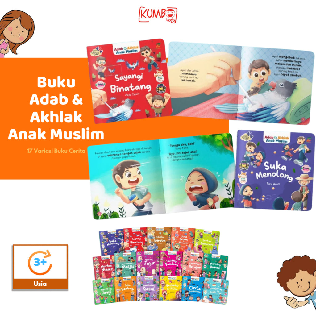 Buku Cerita Adab dan Akhlak Anak Muslim Disertai Read Aloud Story Book Islami Bergambar Serial Cerita Sebelum Tidur Dengan Ayat dan Hadist Pilihan