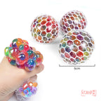 Mainan Edukasi Anak Squishy Mesh Ball Waterbeads Rainbow Bola Jaring