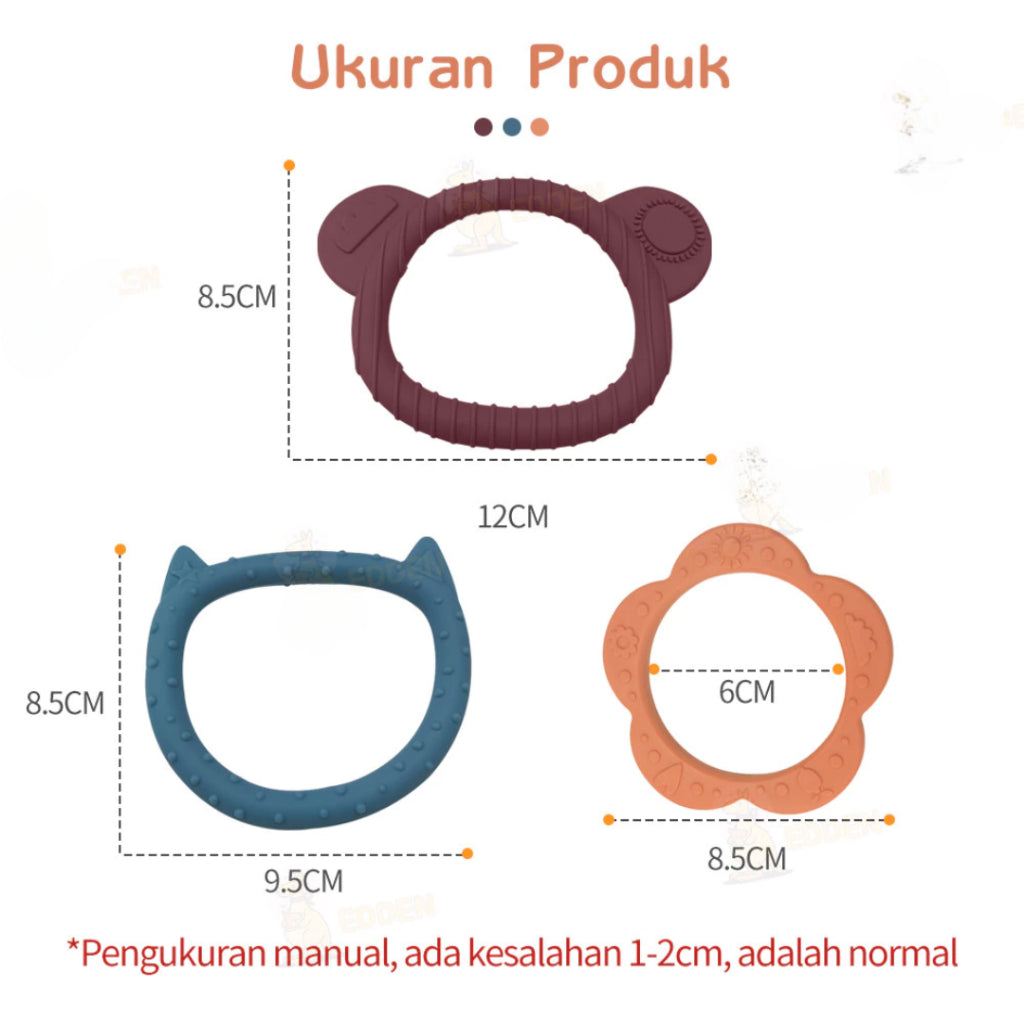 Mainan Gigitan Bayi Teether Bentuk Gelang Teether Silikon