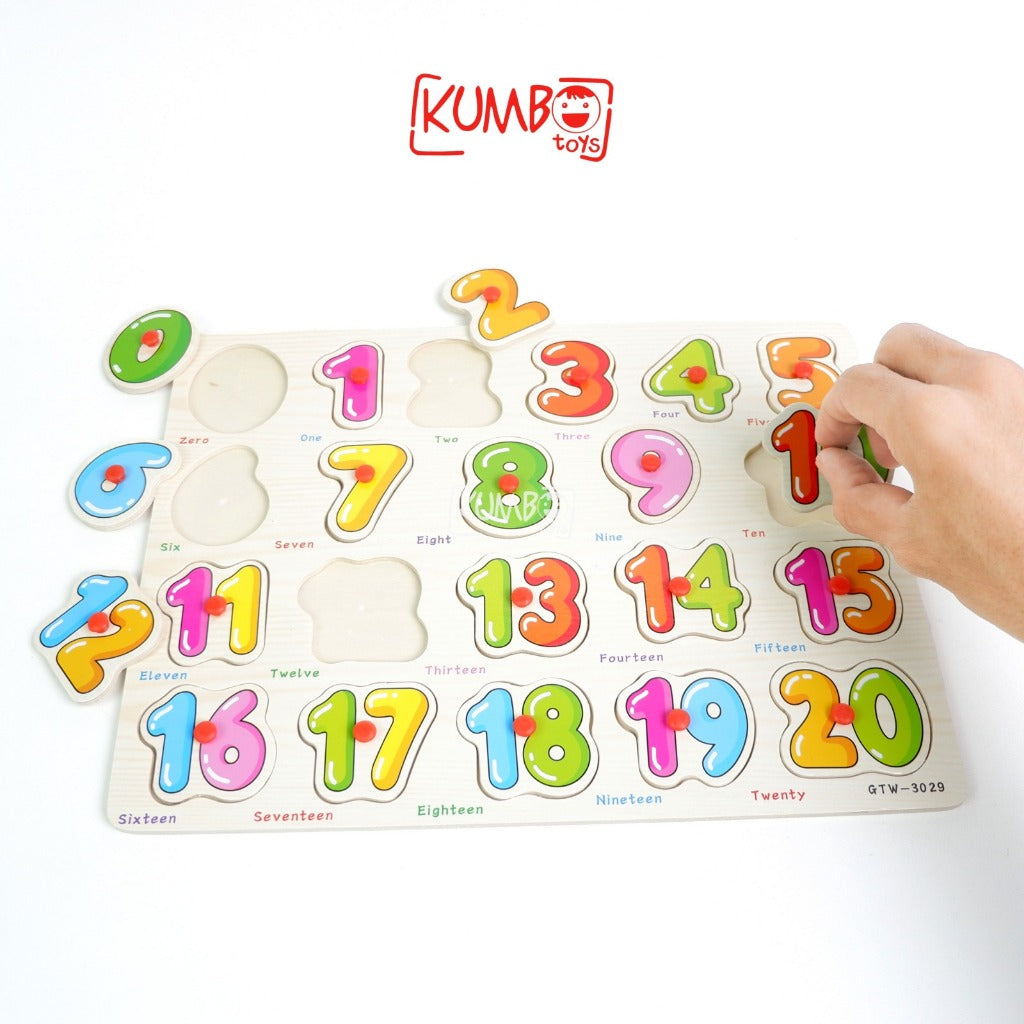 Mainan Edukasi Anak Puzzle Kayu Knob