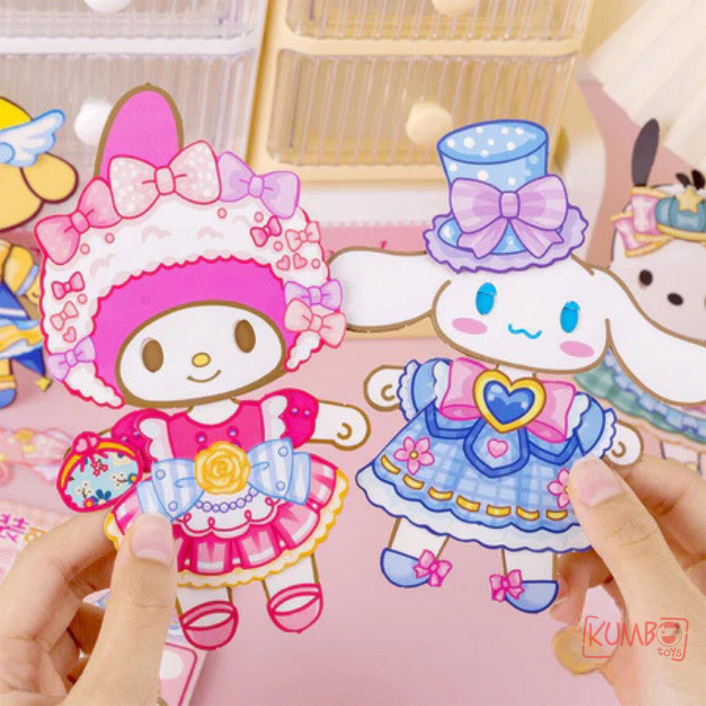 Mainan Edukasi Anak DIY BP Paper Doll Karakter Sanrio Cinnamarol Kuromi BP 3D