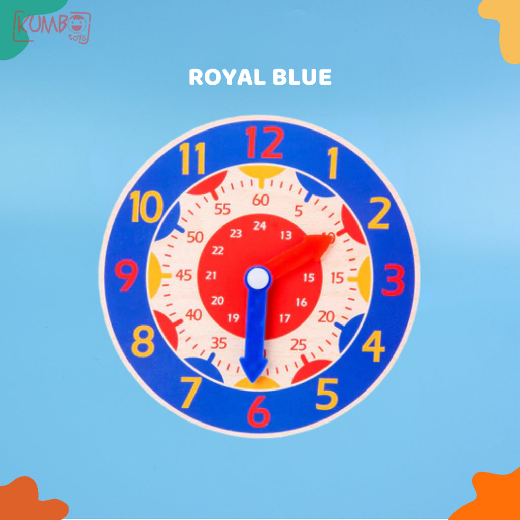 Mainan Edukasi Anak Jam Kayu Polos Wooden Clock Toys
