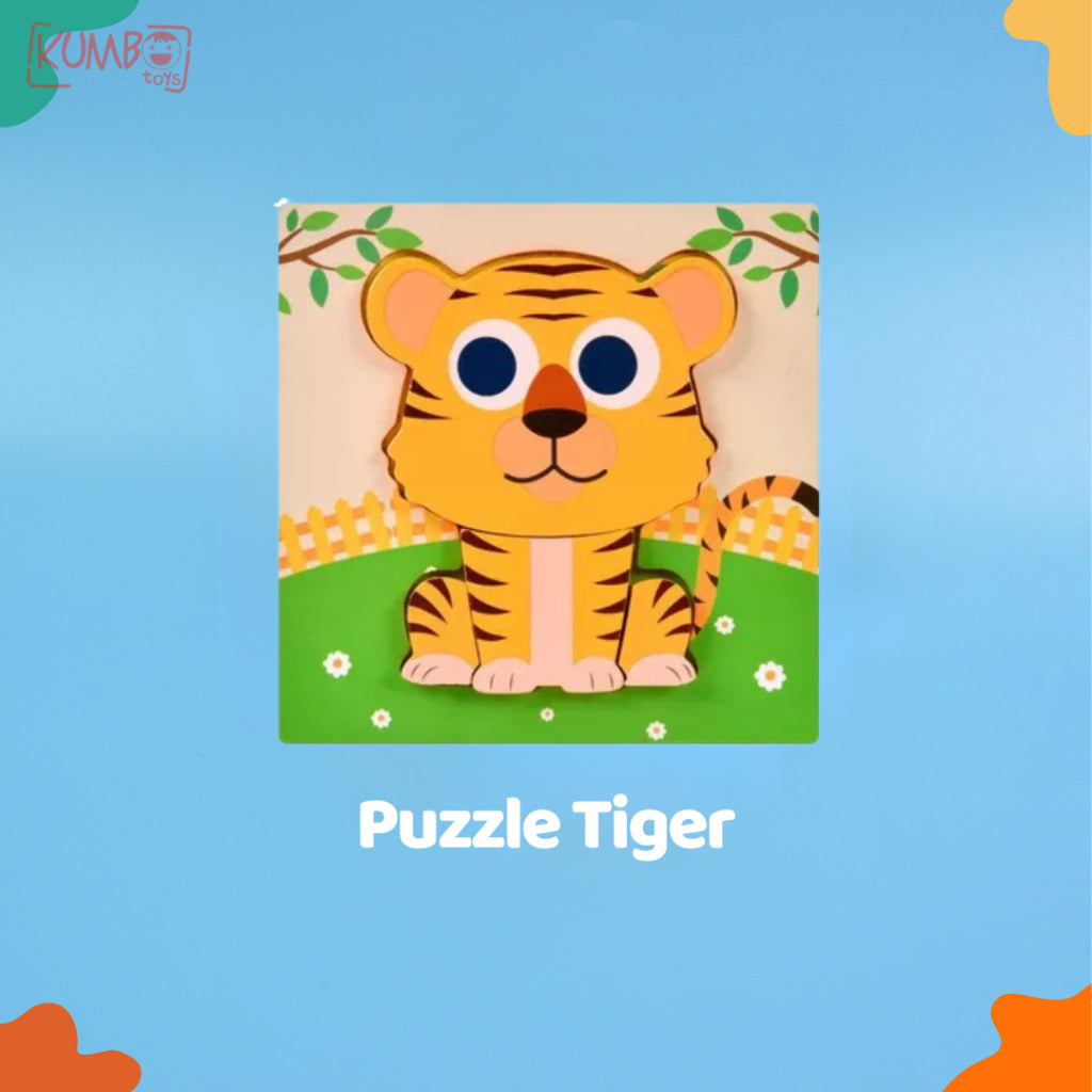 Mainan Edukasi Anak Puzzle Kayu 3D Shape Animal Aneka Bentuk Warna