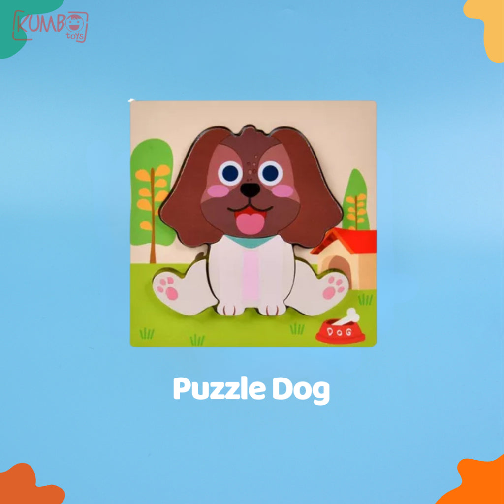 Mainan Edukasi Anak Puzzle Kayu 3D Shape Animal Aneka Bentuk Warna