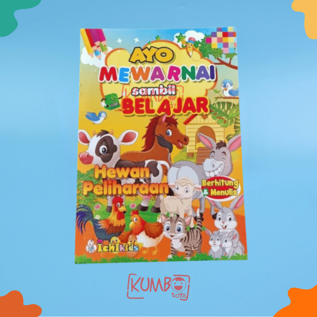 Buku Edukasi Mewarnai Berhitung dan Menulis Anak TK / Paud Karakter A5