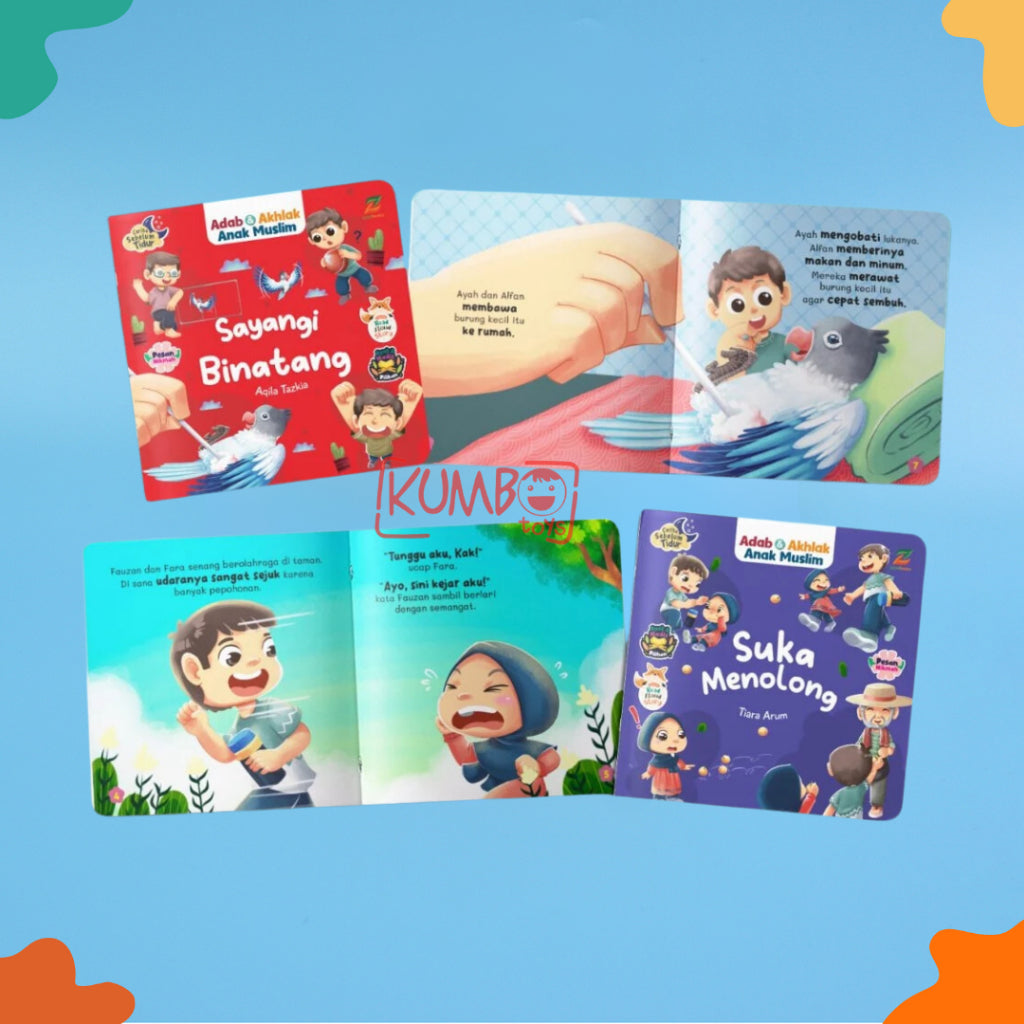 Buku Cerita Adab dan Akhlak Anak Muslim Disertai Read Aloud Story Book Islami Bergambar Serial Cerita Sebelum Tidur Dengan Ayat dan Hadist Pilihan