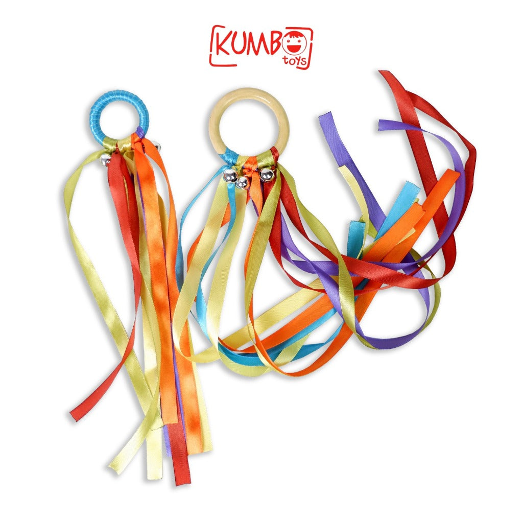 Kumbotoys Ribbon Ring Rattle Rainbow Mainan Edukasi Sensori Anak