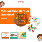 Mainan Edukasi Anak Mencocokan Bentuk Geometri Montessori Toys Beruang Pairing Shape