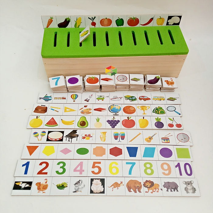 Mainan Edukasi Anak Knowledge Classification Box Kotak Klasifikasi Sortir Bentuk Warna Hewan Buah