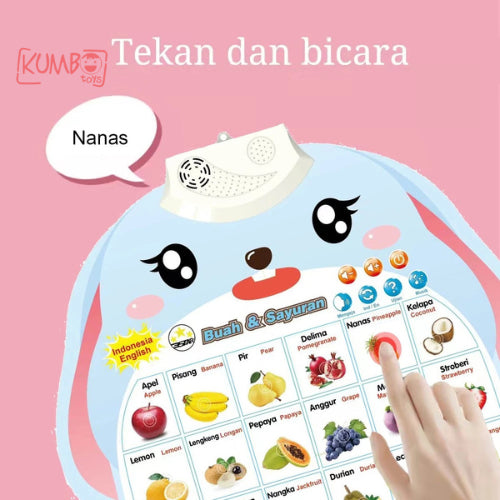 Poster Suara Mainan Edukasi Bahasa Indonesia Inggris Poster Dinding Mengenal Hewan Huruf Abjad Hijaiyah